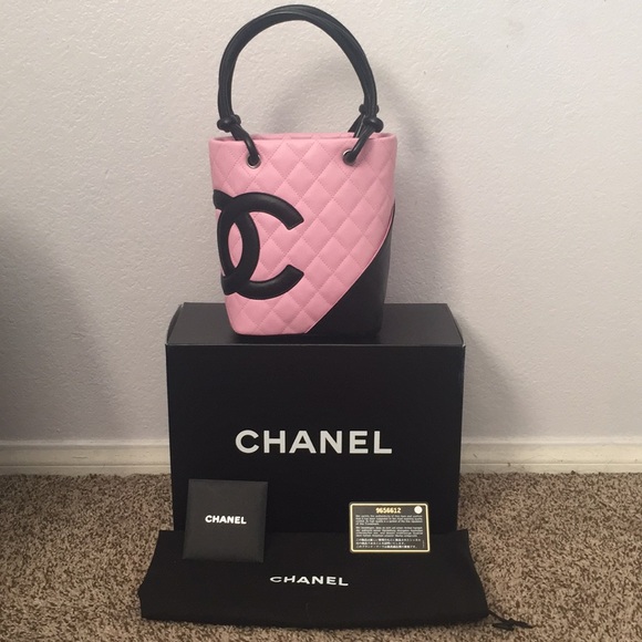CHANEL Handbags - Authentic CHANEL Cambon pink and black bag